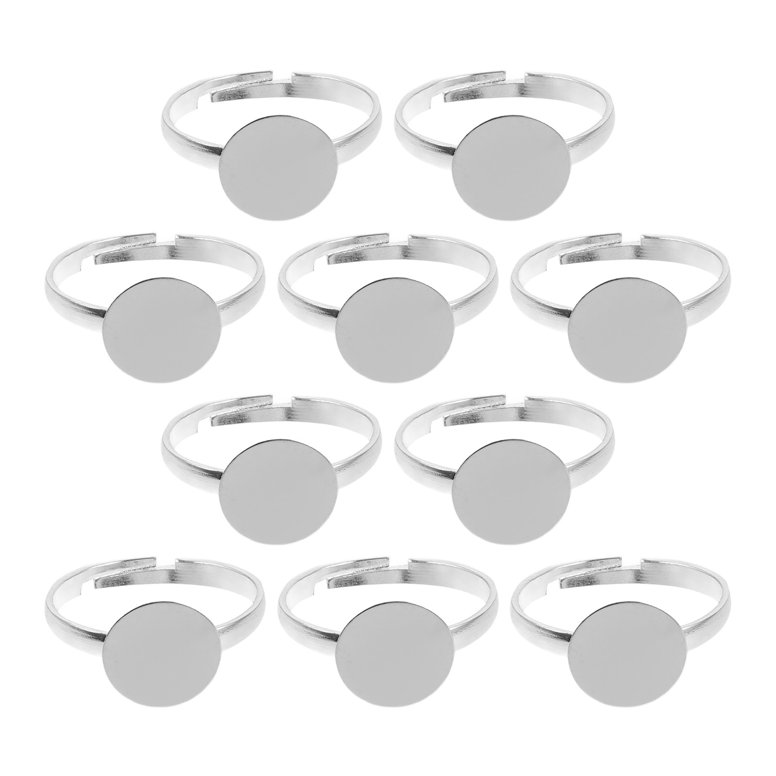 Ring Blank Adjustable - 10Pcs DIY Metal Ring Bases Adjustable