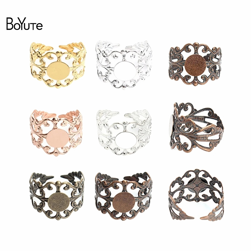 Ring Blank Adjustable - BoYuTe (20 Pieces/Lot) 8MM Flat Ring