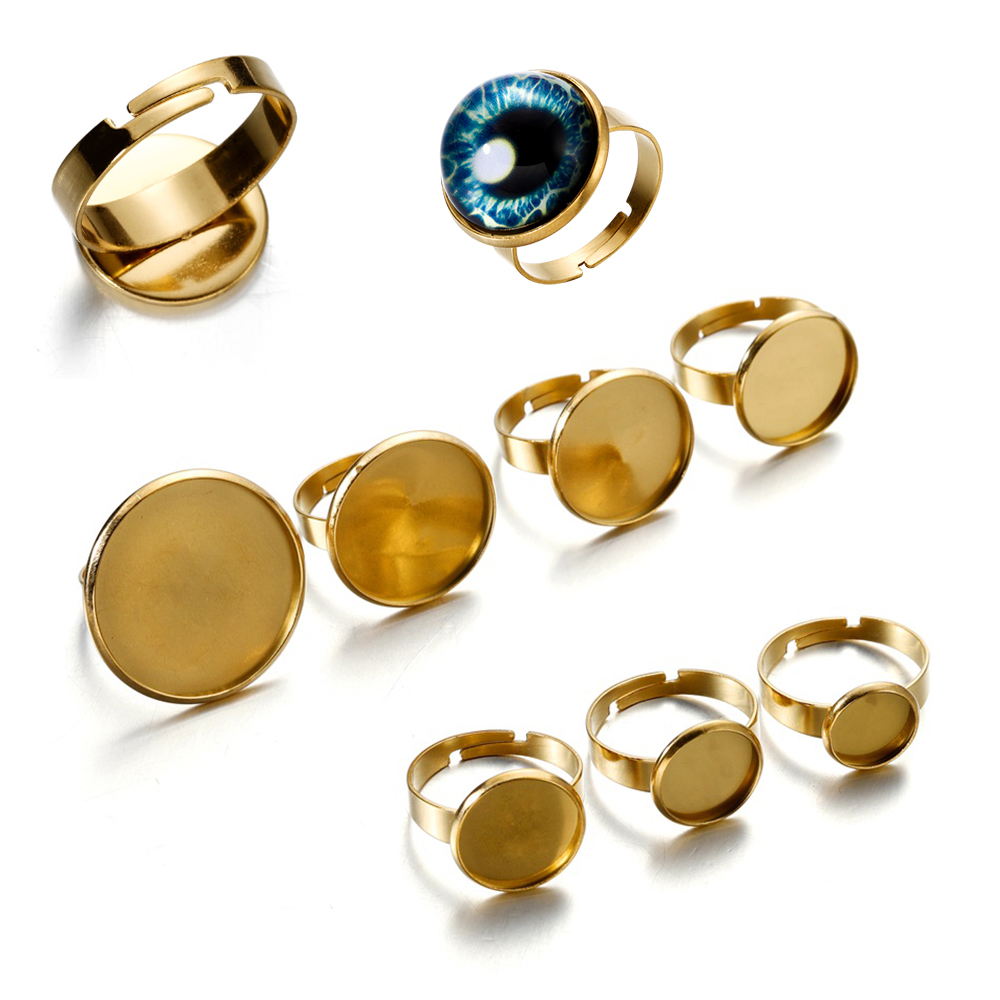Ring Blank Adjustable - 10pcs Stainless Steel Adjustable Blank Ring