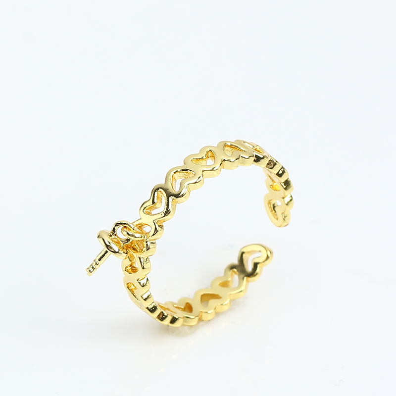 JZ075 Copper Gold Plated Hollo - огляд і ціна Ring Blank Adjustable