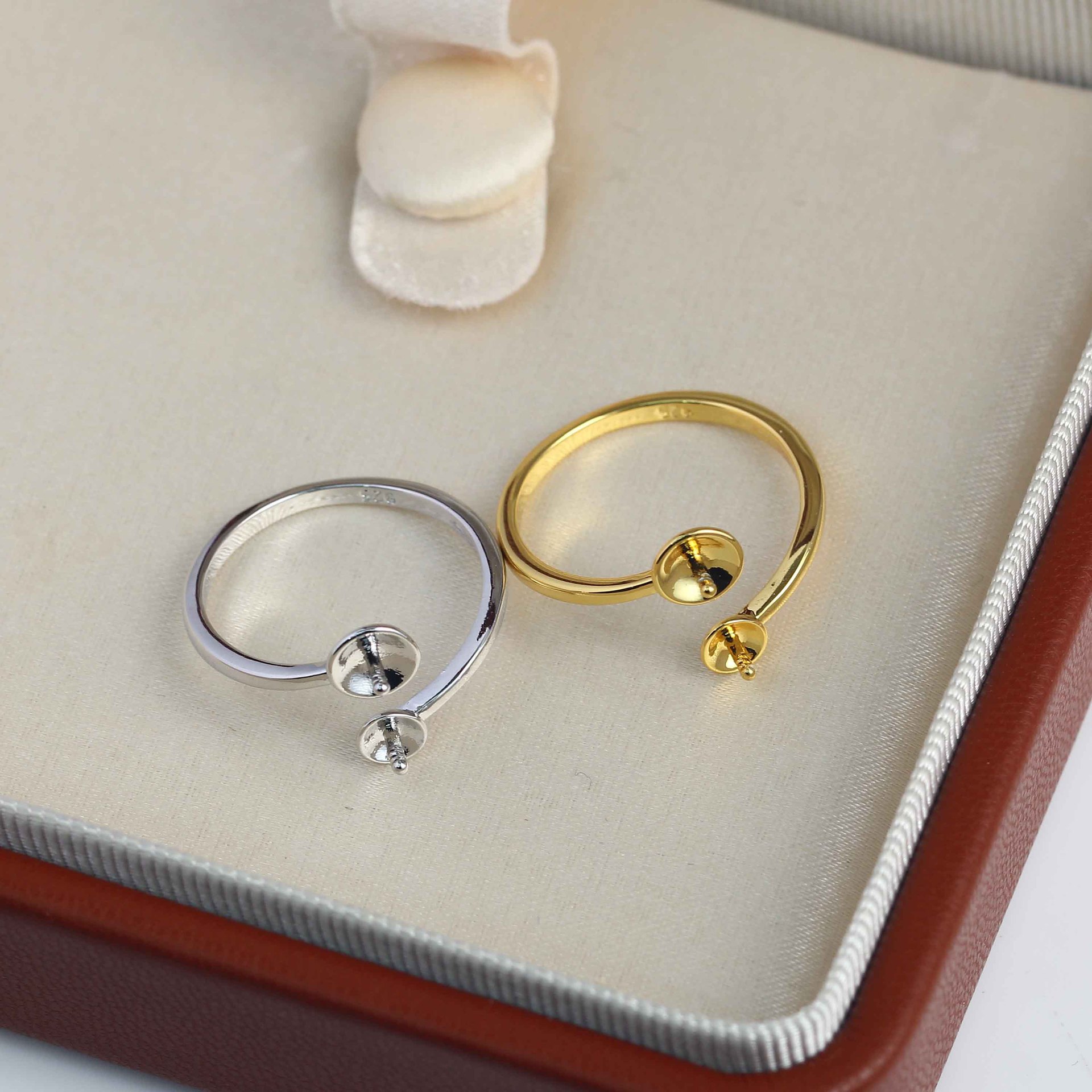 JZ008 Copper Gold Plated Gloss - огляд і ціна Ring Blank Adjustable