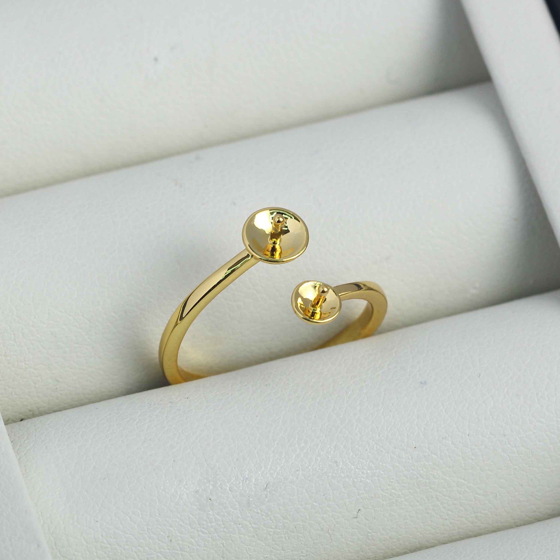 JZ008 Copper Gold Plated Gloss - огляд і ціна Ring Blank Adjustable