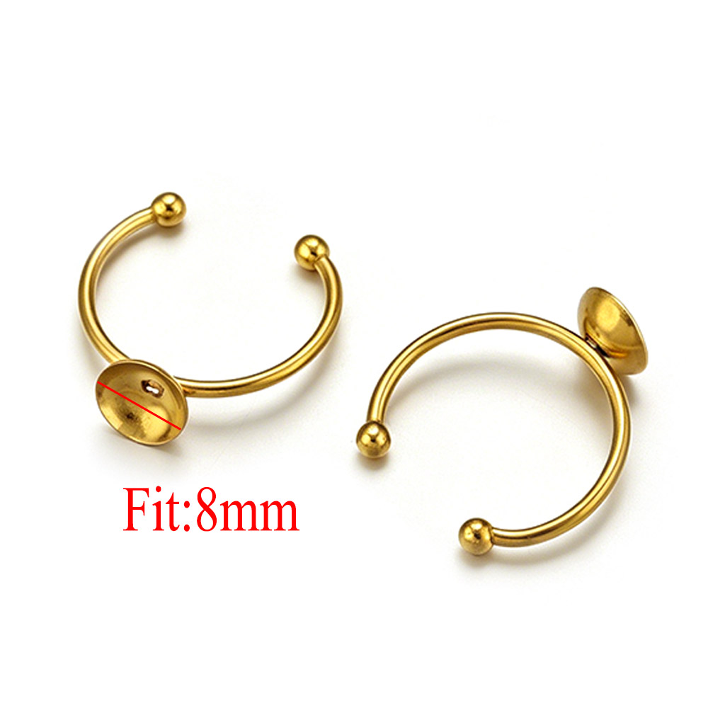 10pcs Stainless Steel Round Ad - огляд і ціна Ring Blank Adjustable