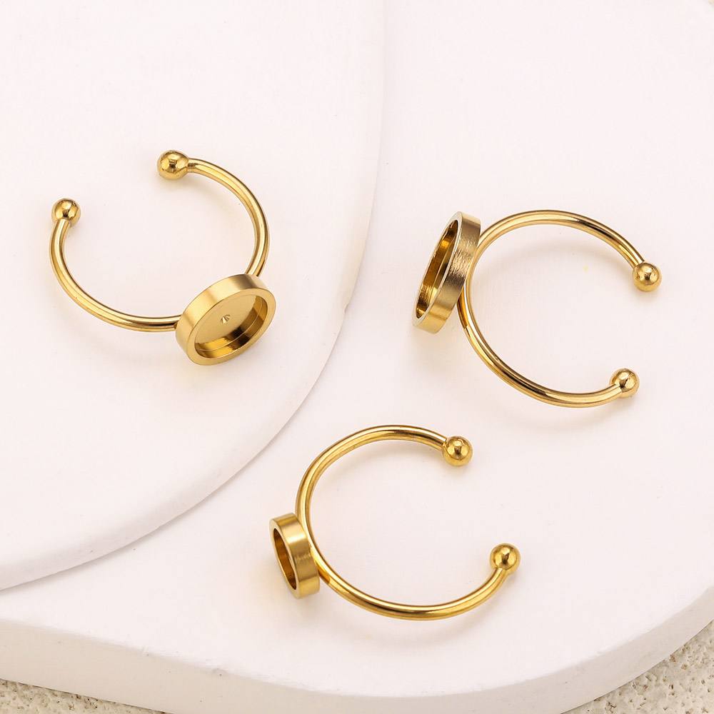 10pcs Stainless Steel Round Ad - огляд і ціна Ring Blank Adjustable