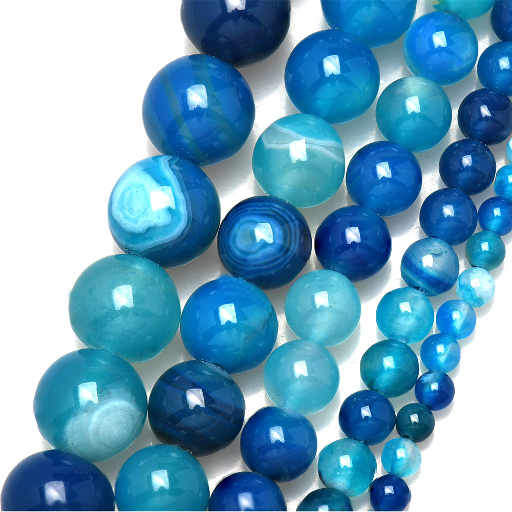 Natural Stone Banded Blue Lace - огляд і ціна Jewelry Making Gemstones