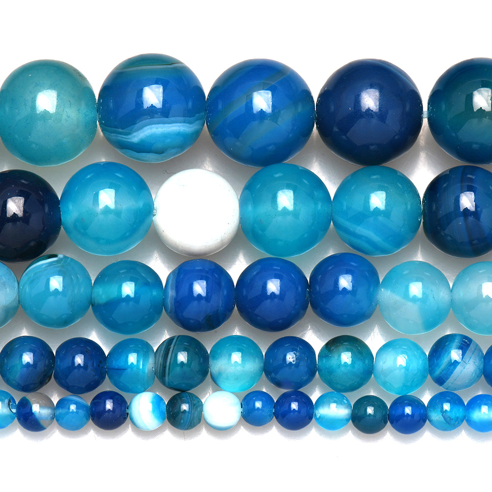 Natural Stone Banded Blue Lace - огляд і ціна Jewelry Making Gemstones