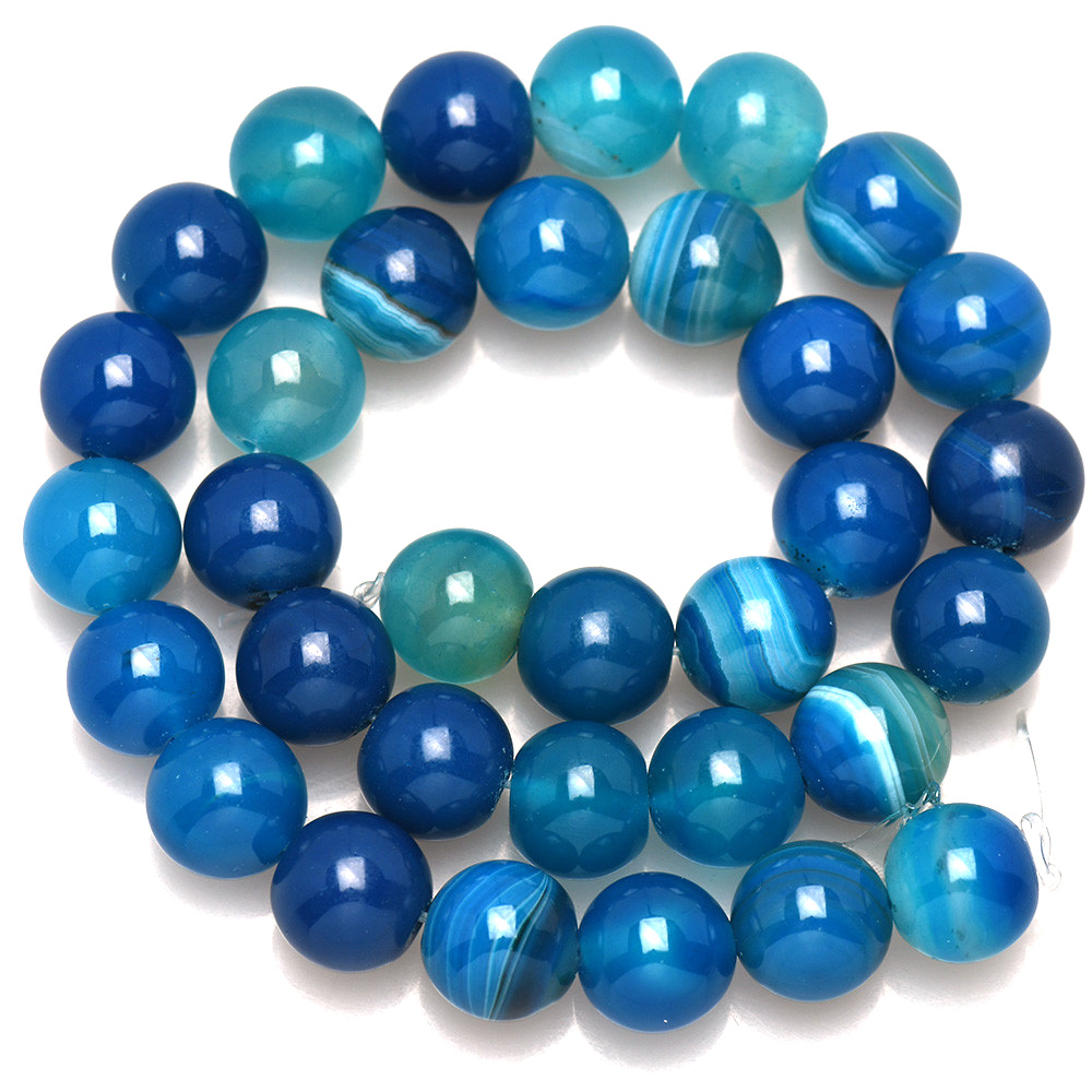Natural Stone Banded Blue Lace - огляд і ціна Jewelry Making Gemstones