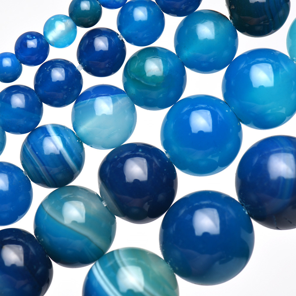Natural Stone Banded Blue Lace - огляд і ціна Jewelry Making Gemstones