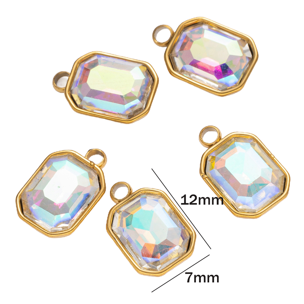 5pcs Stainless Steel Glass Rhi - огляд і ціна Jewelry Making Gemstones