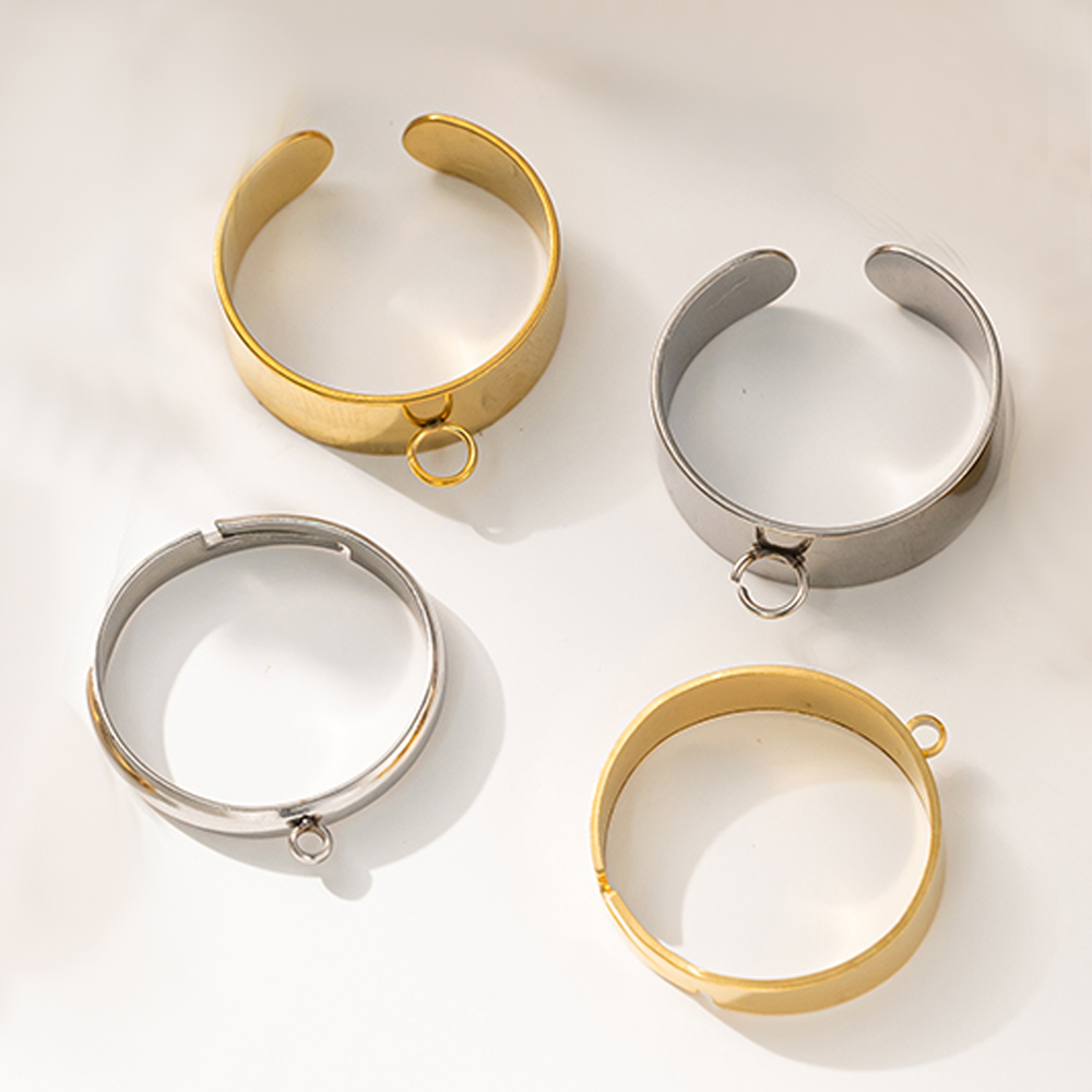 5pcs/Lot Stainless Steel Gold  - огляд і ціна Ring Blank Adjustable