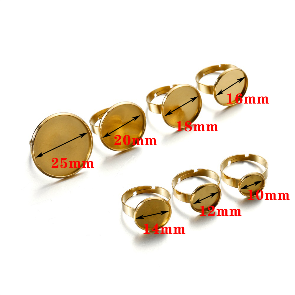 10pcs Stainless Steel Adjustab - огляд і ціна Ring Blank Adjustable