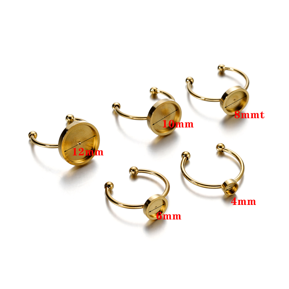 10pcs Adjustable Stainless Ste - огляд і ціна Ring Blank Adjustable
